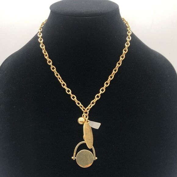 Gold Plated Chain w/ Thick chain and Muti Pendant - Picture 1 of 3